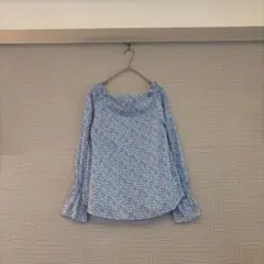✿IENA✿イエナ LIBERTYボリュームスリーブブラウス ブルー コットン