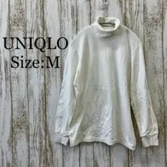 ユニクロ❤️ソフトタッチタートルネックTシャツ　トップス　爽か　白　ホワイト　M