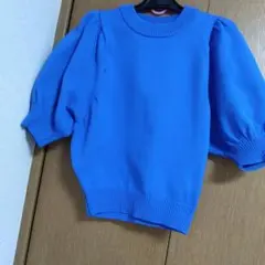 zootie Des sucettes パフスリーブ 半袖ニット ブルー M