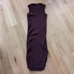 ⭐ノースリーブロングニットワンピース パープル