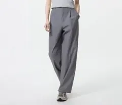 UNIQLO タックワイドパンツ　丈長め