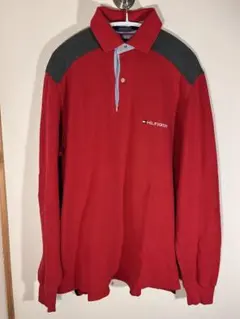 HILFIGER レッド ポロシャツ