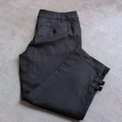 テチチ ブラック サイドスリット クロップドパンツ 麻混 サイズLのサムネイル