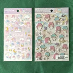 キキララ　シール2点　ペタペタ　箔押し　サンリオ リトルツインスターズ　ぷっくり