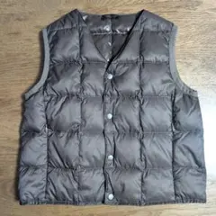 【TAION 】Vネックボタン インナーダウンベスト グレー 100cm