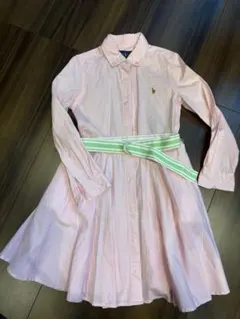 Ralph Lauren ピンク シャツワンピース ベルト付き 6[120cm]