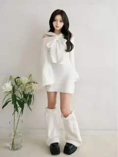 【未開封】Darich フーディーオフショルニットミニワンピース