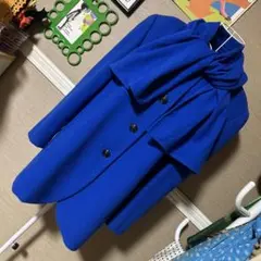 レトロ古着 LAPINE マフラー？付き 青いハーフコート ヴィンテージ 古着