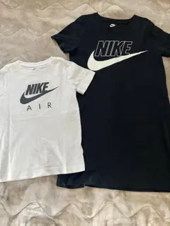 NIKE 白Tシャツ 黒ワンピ　姉弟おそろいセット