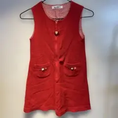 【familiar/ファミリア】ノースリーブ　ワンピース　赤　キッズ服　120