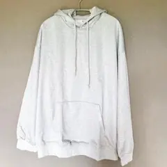 メンズ パーカー 2XL グレー ビッグシルエット 無地 新品未使用 ゆったりのサムネイル