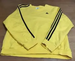 adidas イエロー スウェット トレーナー M古着 90s 80s 3本線