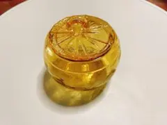 琉球ガラス　琥珀色　キャニスター　インテリア　キャンディポット