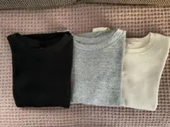 ユニクロ ワッフルクルーネックT3点セット