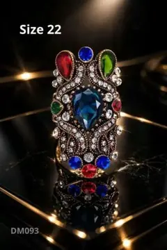 豪華 マルチカラー 宝石風 ヴィンテージ調 リング