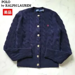 美品【RALPH LAUREN】ラルフローレン　ネイビー　カシミヤ　カーディガン