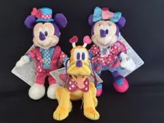 ディズニー パルパルーザ ミニー ミッキー プルート　ぬいぐるみバッジ セット