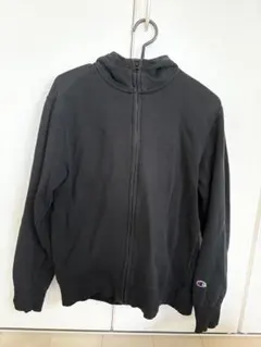 Champion ブラック ジップアップパーカー