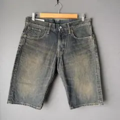 EDWIN エドウィン 503 デニムハーフパンツ ジーンズ W32 牛革パッチ