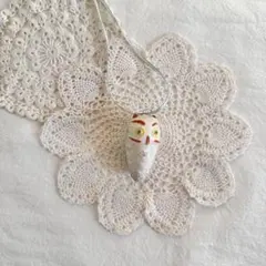 美品　ヴィンテージ　オーナメント　フクロウ　動物　白