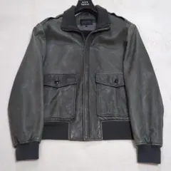 希少XL A-2 バナナリパブリック ラムレザー フライトジャケット カーキ