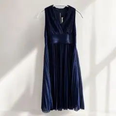 パーティドレス　ワンピース　ストロベリーフィールズ　ネイビー　シンプル　シック