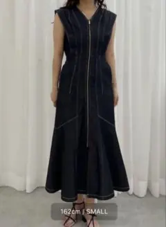 ラグナムーン　フレアスリーブデニムワンピース