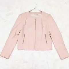近年 美品✨アナイ レザージャケット シングルライダース ピンクベージュ 38