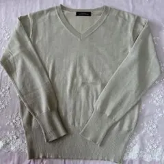 GREEN LABEL RELAXING ベージュ Vネックニット