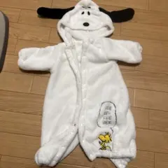 廃盤品！スヌーピー ベビーフード付きニットアウターロンパース