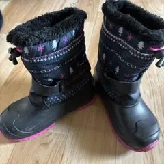 子供用スノーブーツ 防水 黒・ピンク・紺　雨　雪　21 22 21.5 長靴