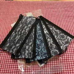 レース模様マスクセット（黒・青・白）