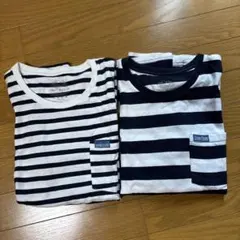 BLUE BLUE ブルーブルー　ストライプTシャツ 2枚　左胸ポケット付き
