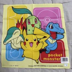 30年前 POKEMON ポケモン 初期 レア レトロ ハンカチ タオル 赤緑