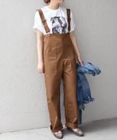 SHIPS any 別注 UNIVERSAL OVERALL サロペット 茶 F