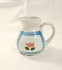 陶器　花瓶　フラワーベース　水差し　ピッチャー　レトロ　チューリップ