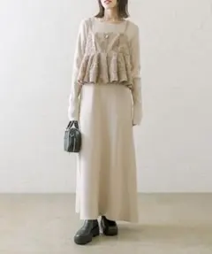 mystic ビスチェキャミワンピースセット　ベージュ