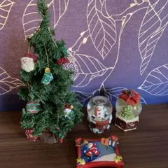 クリスマス雑貨　4点　クリスマスツリー　マグネット　スノードーム