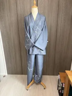 着物リメイク　京友禅　森岡功作　訪問着　紬地　正絹から作務衣のサムネイル