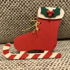 ドイツ製　クリスマスオーナメント　クリスマスブーツ　木製