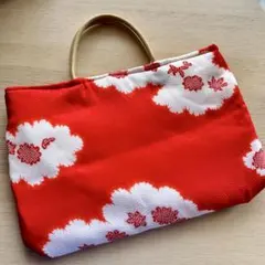 着物リメイク ハンドバッグ｜花柄・一点もの・和モダン／ハンドメイド