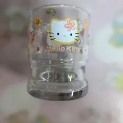 ハローキティ 花柄 ガラスコップ