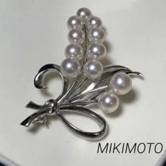 MIKIMOTO ミキモト パール ブローチ リボン フラワー SV - メルカリ