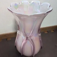 花瓶 フラワーベース フリル ガラス花瓶 日本製 虹色