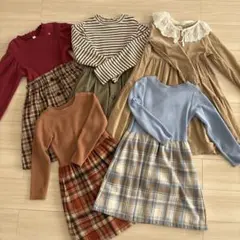 【おまとめ売り】130cm長袖ワンピース 5点セット