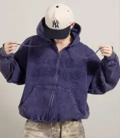 Perushu ヘビーウェイトヴィンテージライクパッチワークフーディ アウター