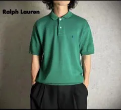 90s~ ラルフローレン ロゴ刺繍 コットンニット ポロシャツ サマー