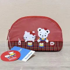 新品未使用！familiarハローキティ刺繍ポーチ 赤 新品未使用】familiar キティ 刺繍ポーチ レッド - メルカリ