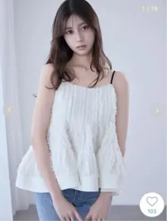 fiolily キラキラトップス スパークリングリボンキャミソールトップス
