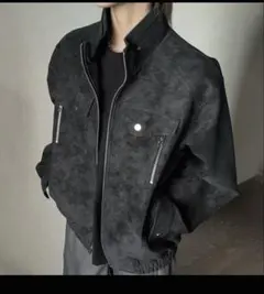 ブラック スエード風 ジャケット